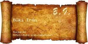Büki Irén névjegykártya